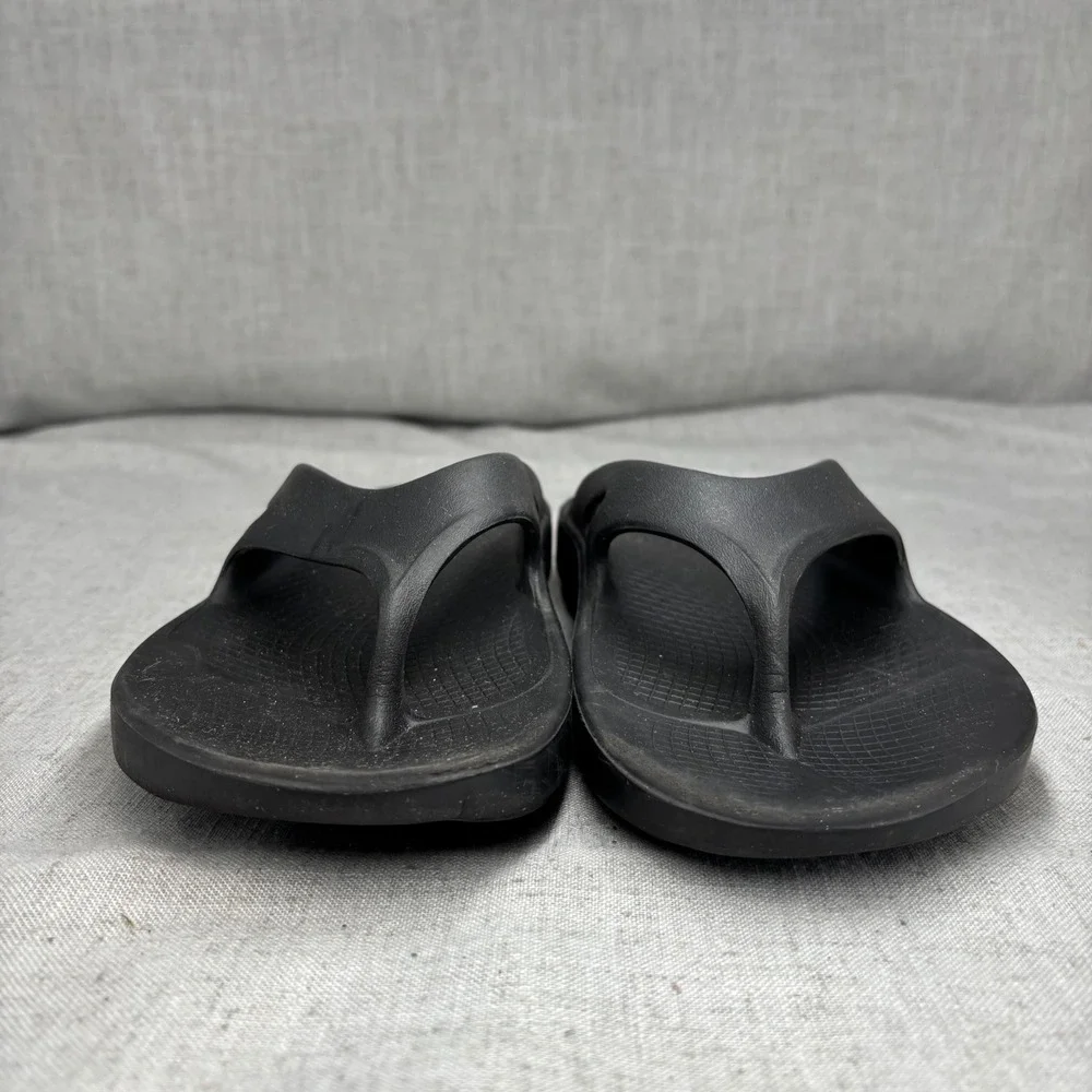 OOFOS OOriginal Recovery Sandals Black Mens 8 Womens 10 Thong Flip Flops EU 41